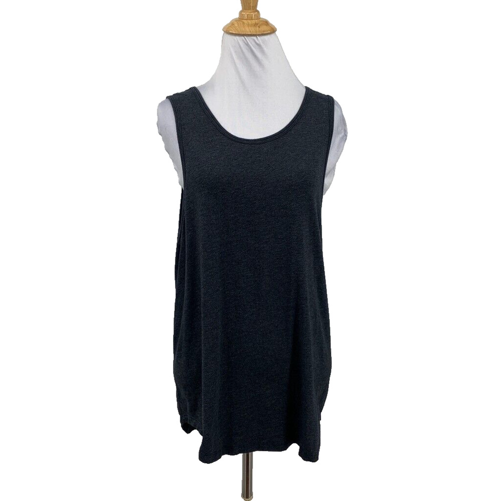 Lululemon Tank Top Womens 8/10 Grey Drop Cut Scoop Stretch Lowcut Armholes